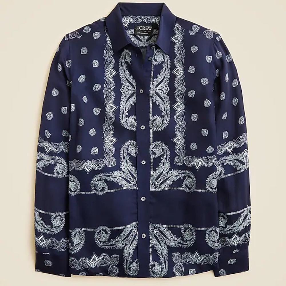 J Crew Jules Bandana Shirt